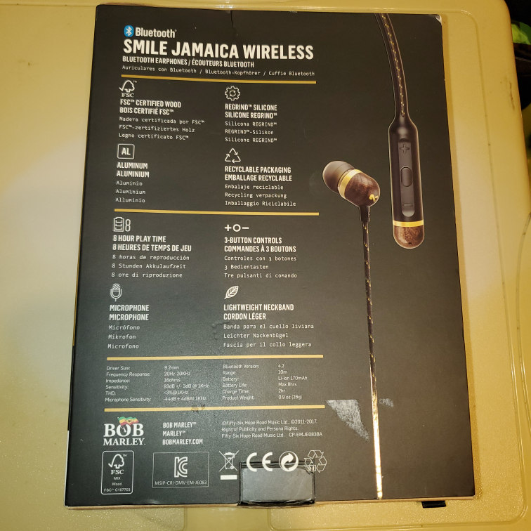 GIVEN - smile Jamaica wireless Bluetooth earphones #freecycle image indicator(2)
