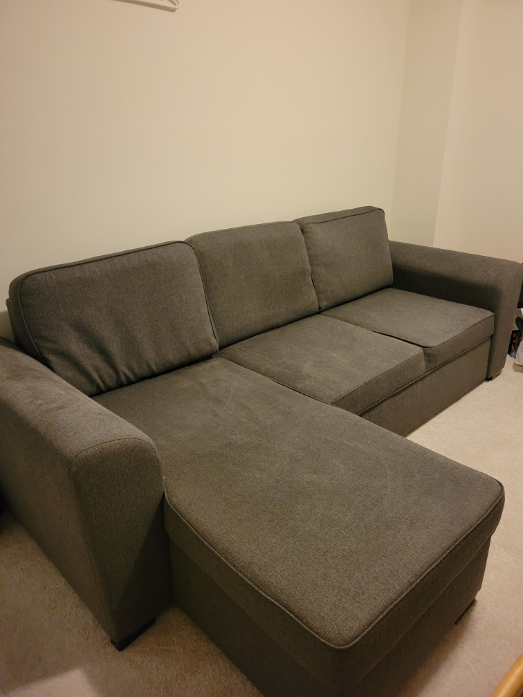 Grey L shape couch