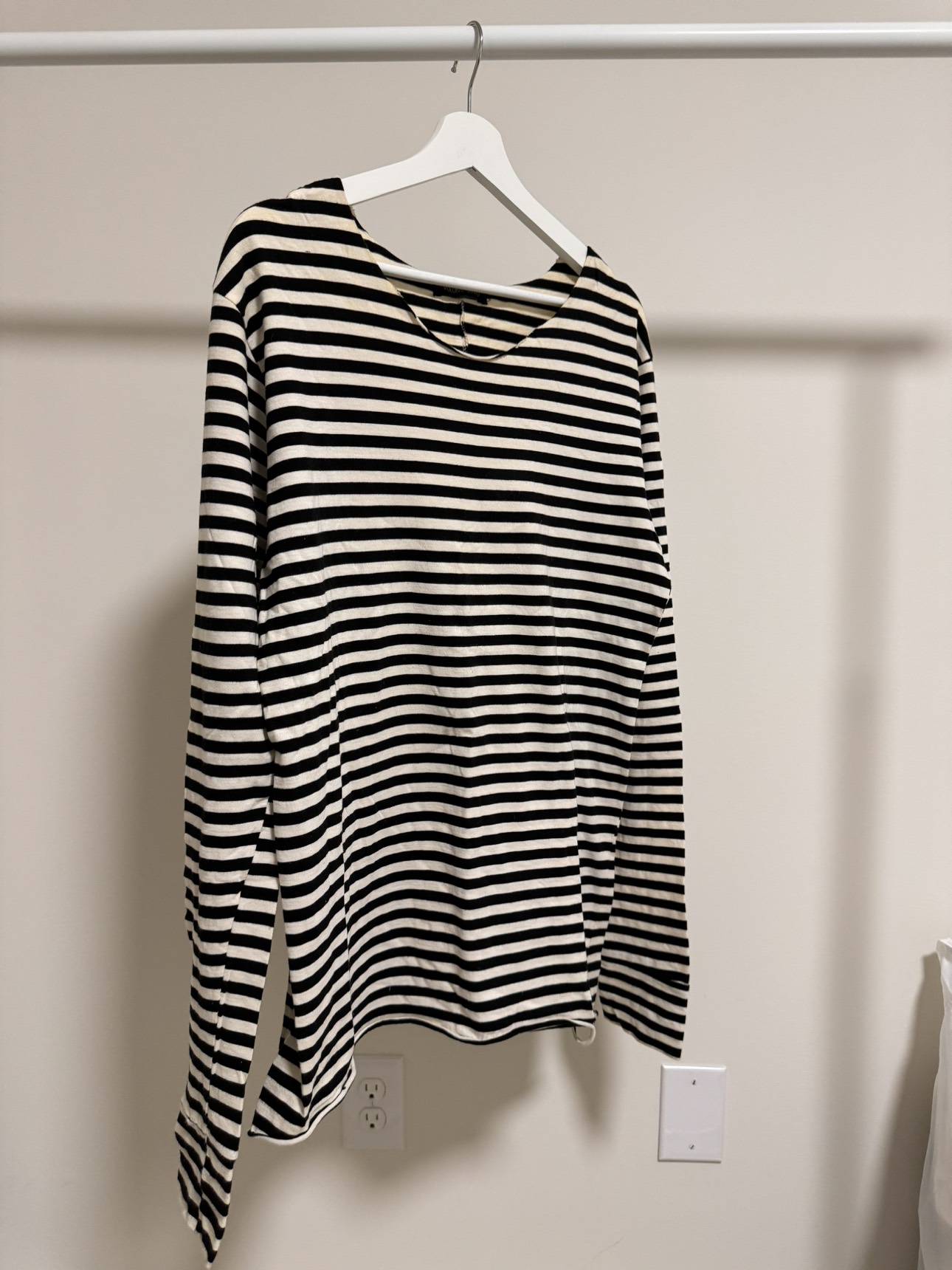 Wide Neck Stripe Longsleeve Shirt