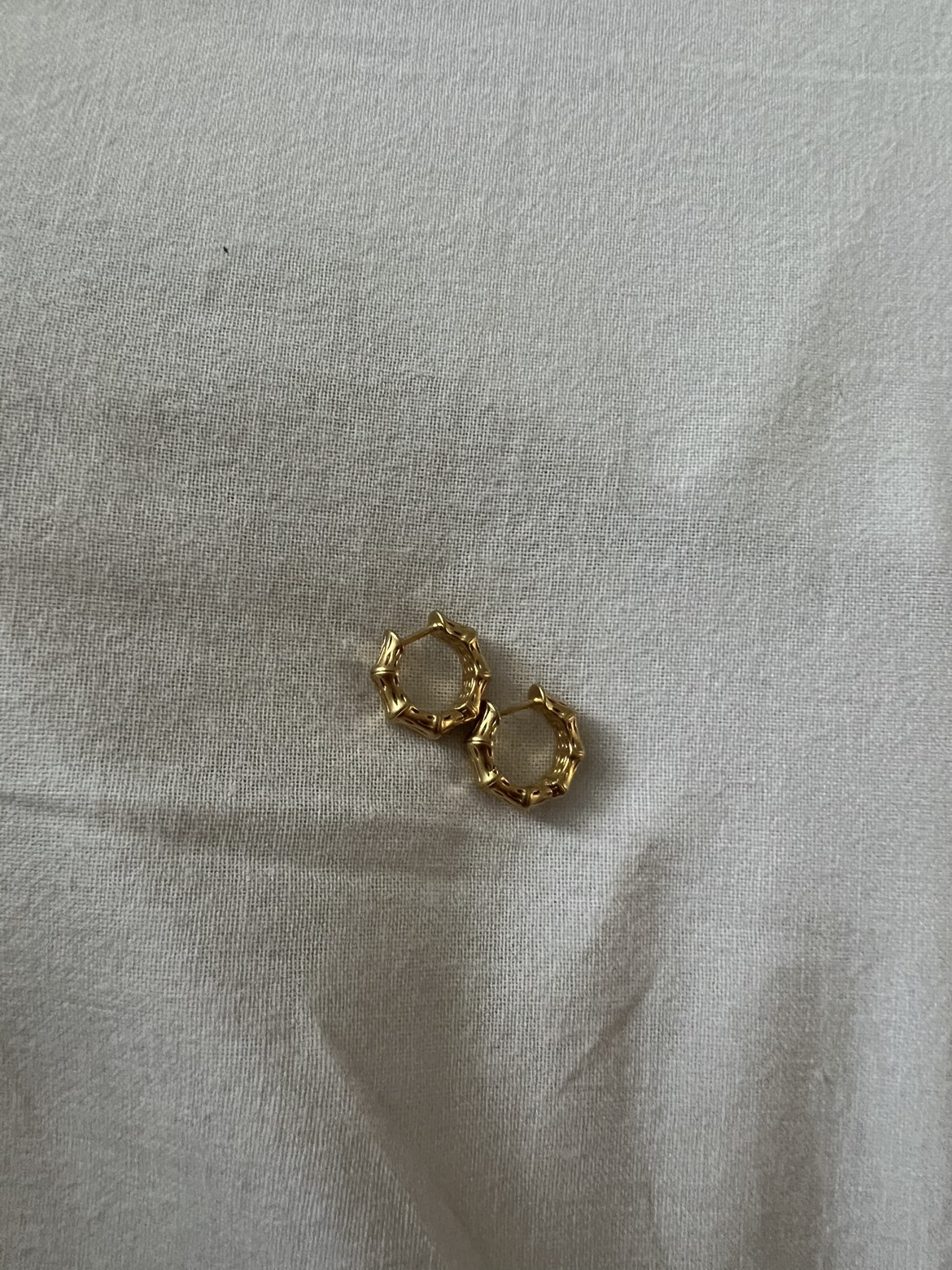 Bamboo Ear Hoops Stainless Steel thumbnail