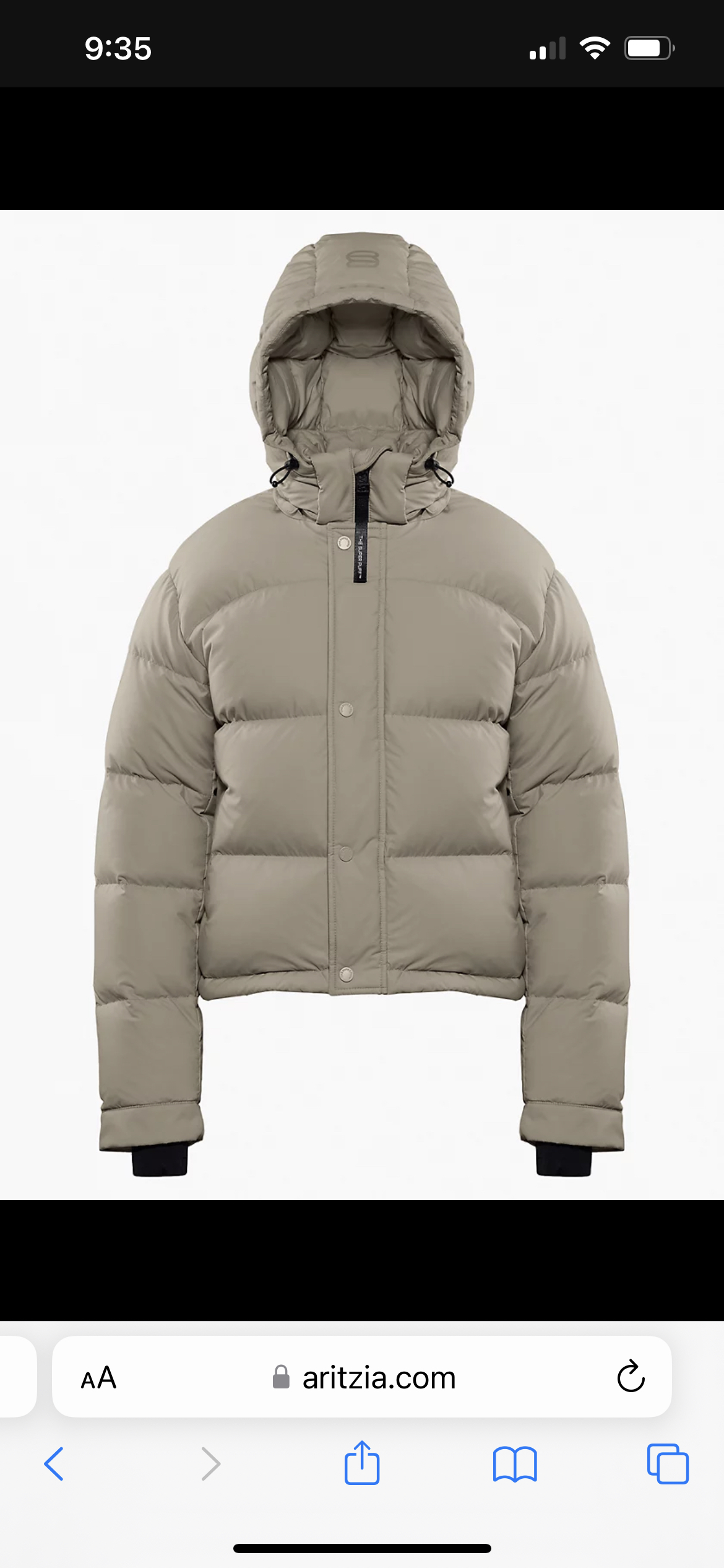 The Super-puff shorty coat Aritzia