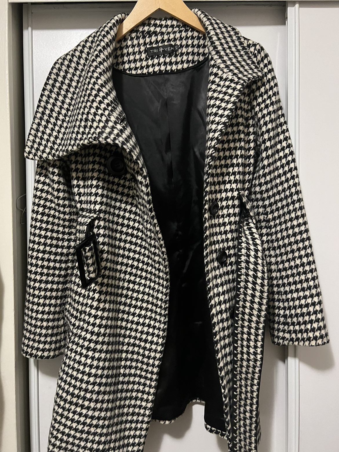 XS Houndstooth Wool Coat - photo 4