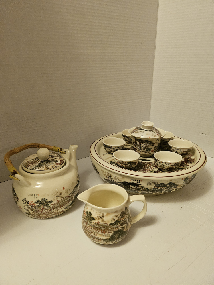 12 peice asian tea set - photo 2