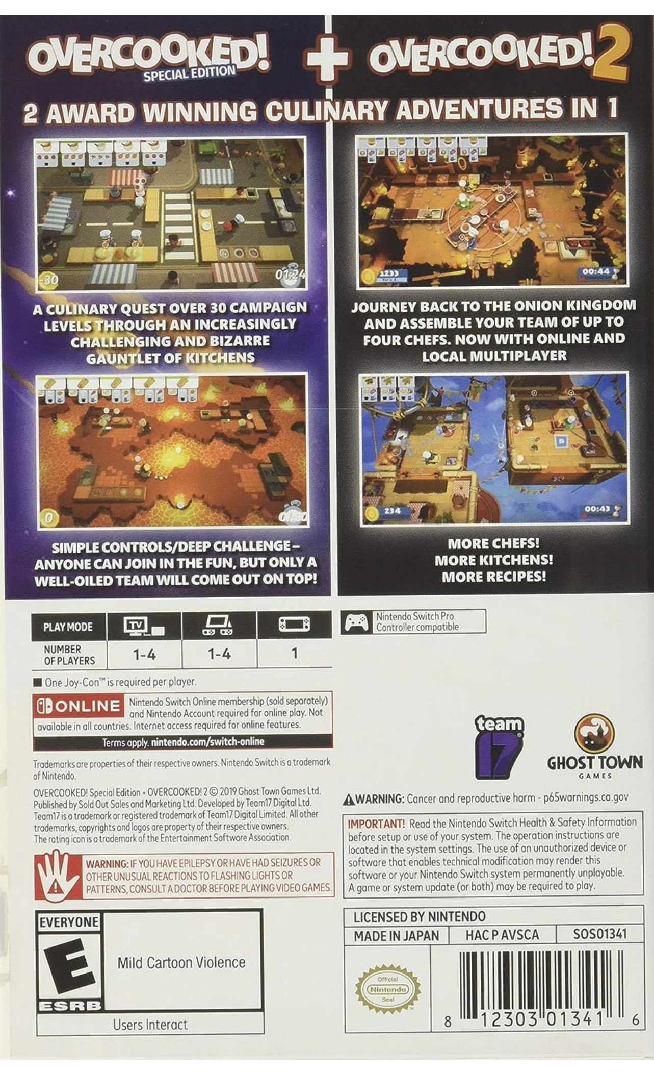 Overcooked + Overcooked 2 Nintendo Switch Game - photo 2
