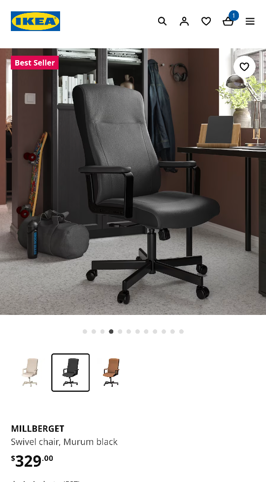 MILLBERGET Swivel chair - photo 2