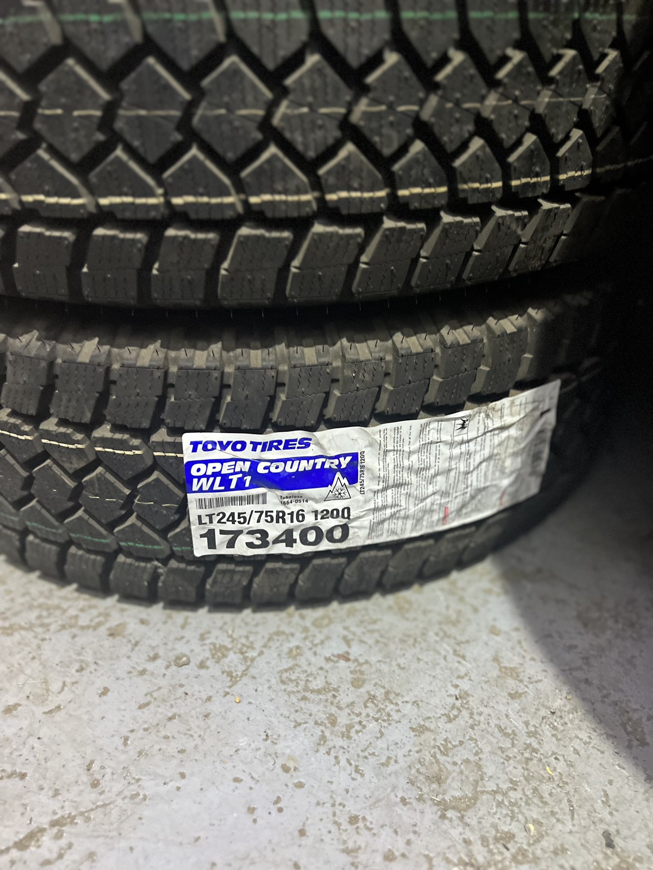 TOYO OPEN COUNTRY WLT1 245/75R16  set of 4 tires