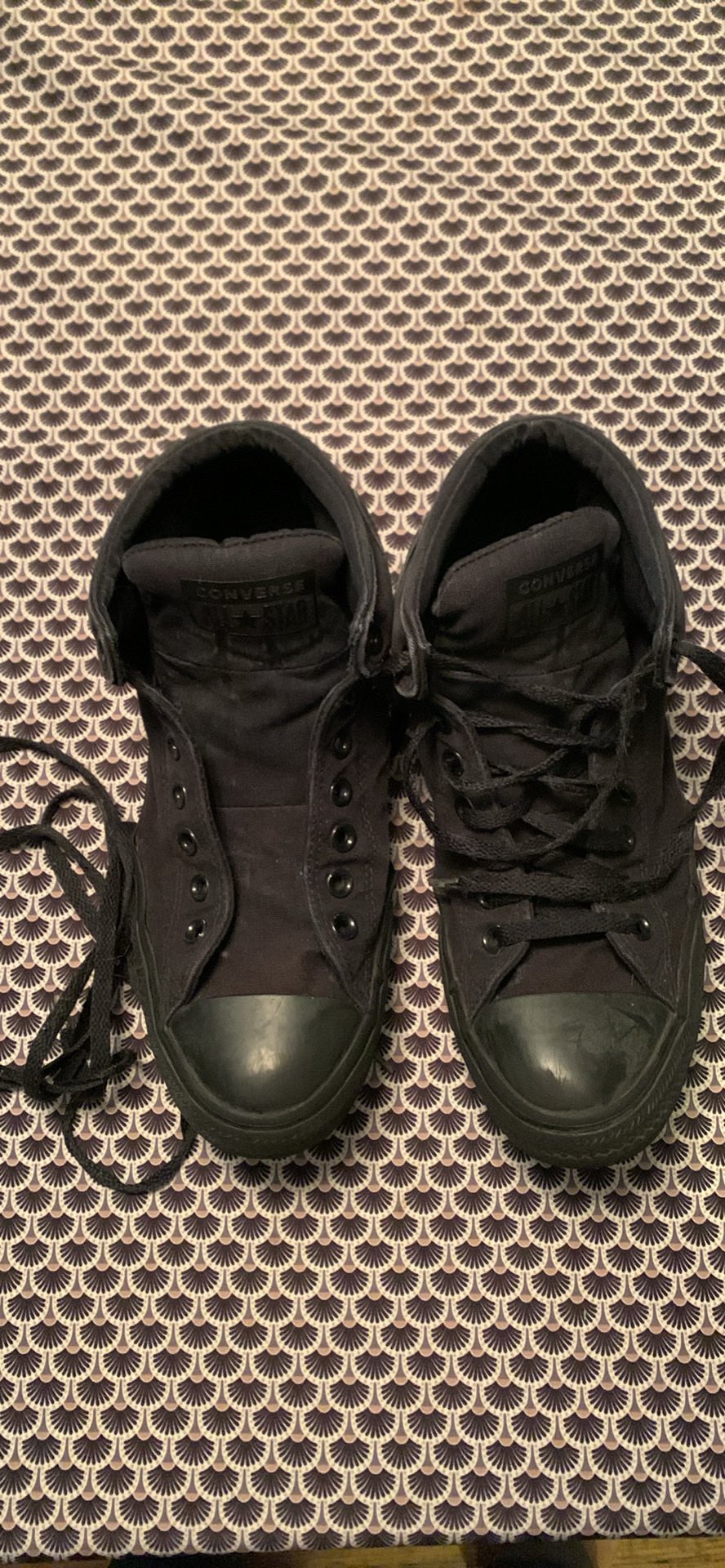 Black all star converse sneakers size 10 men or 12 women