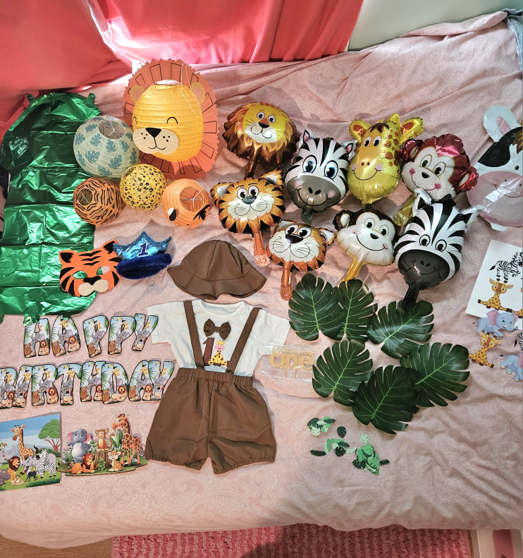 1st Birthday Outfit and Decorations Lot