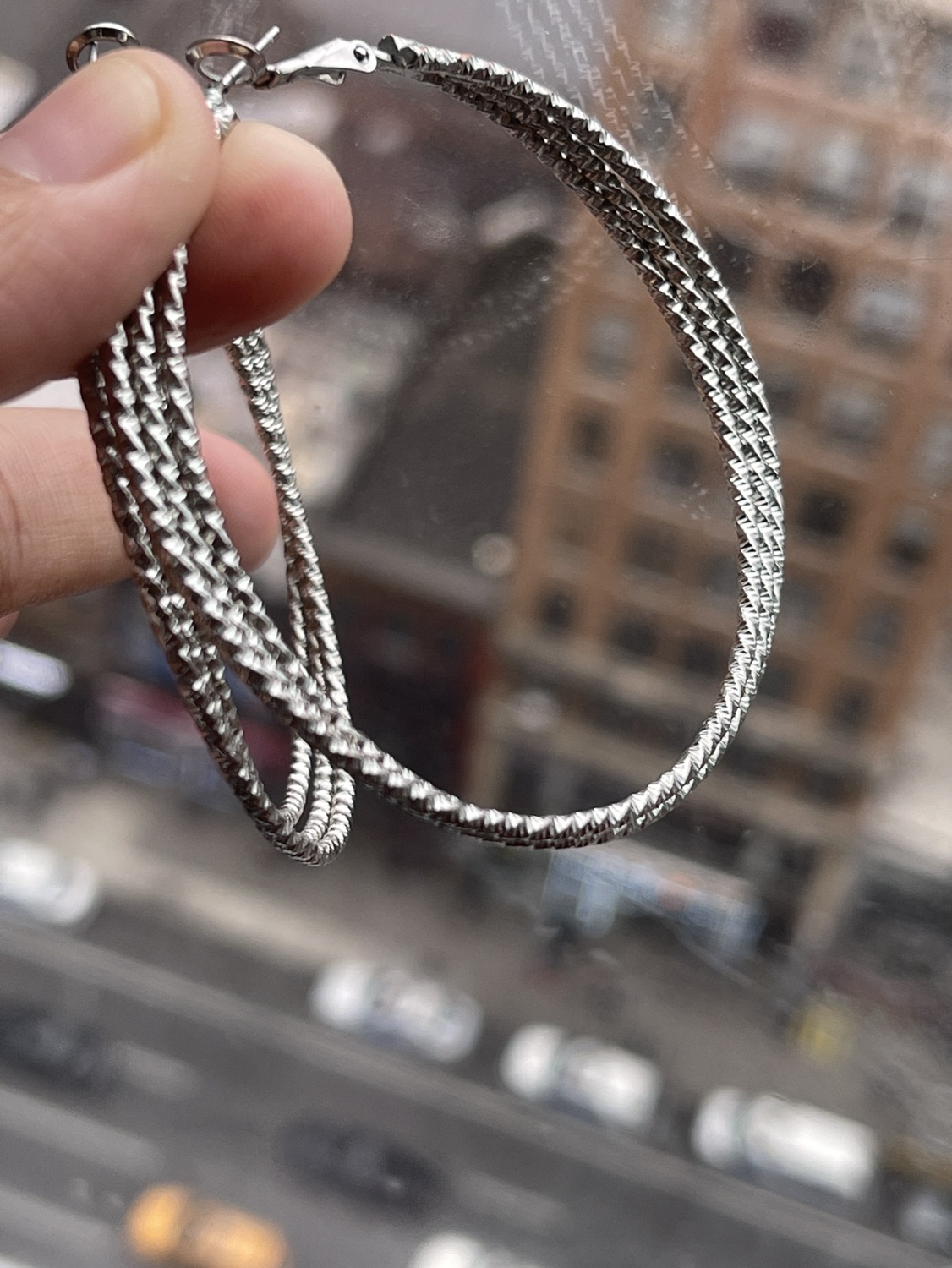 Silver hoop earrings Jewelry Costume M/L hoop