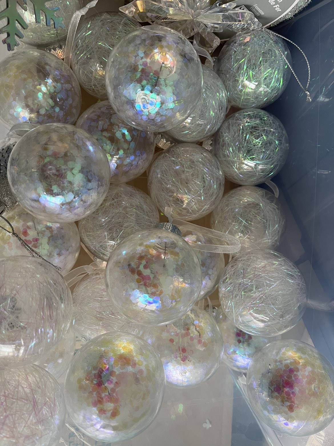 Large set of holographic Christmas tree decorations image indicator(5)