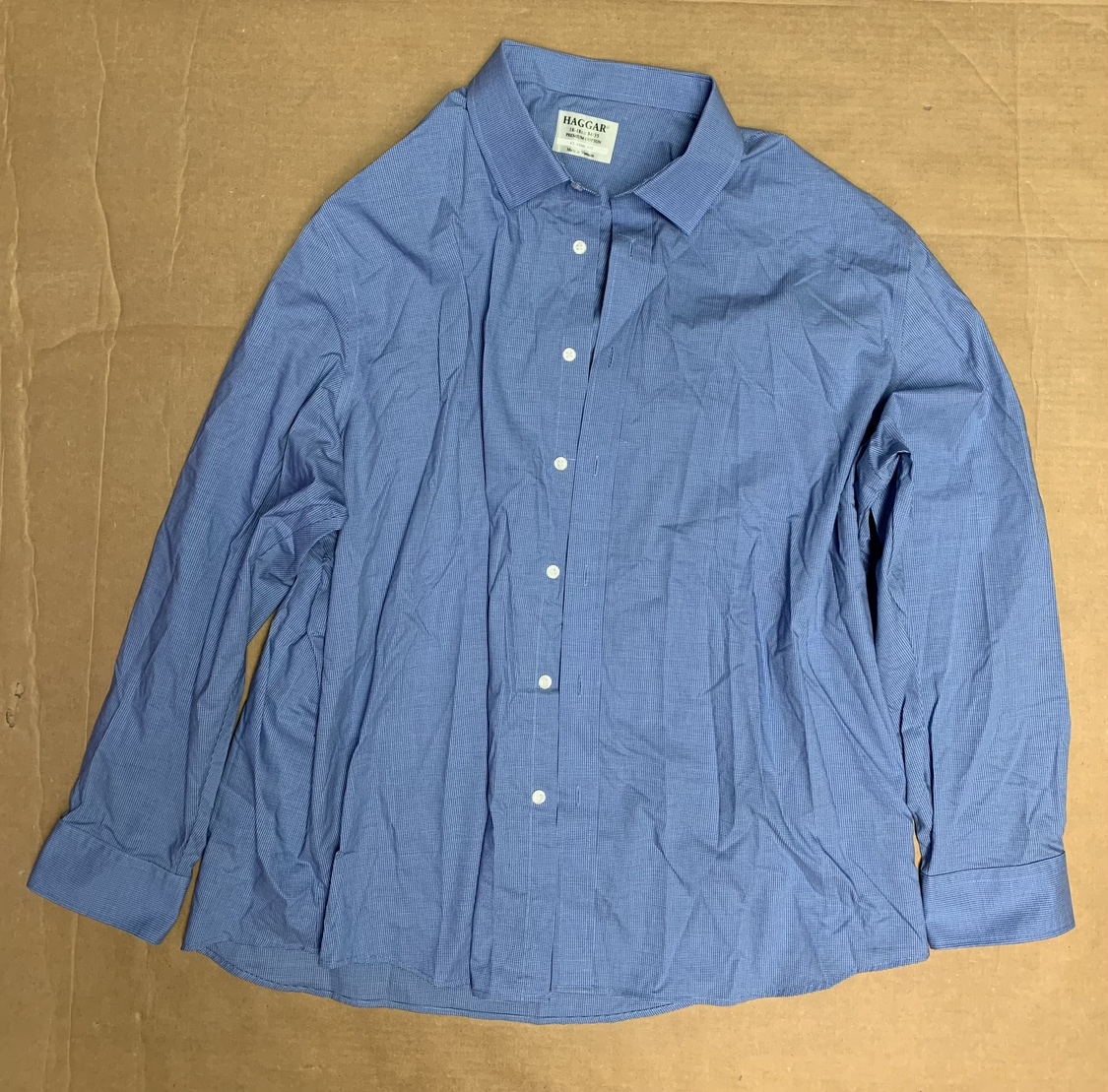 Haggar - Mens Premium Comfort Dress Shirt, Size: 34/35, Blue