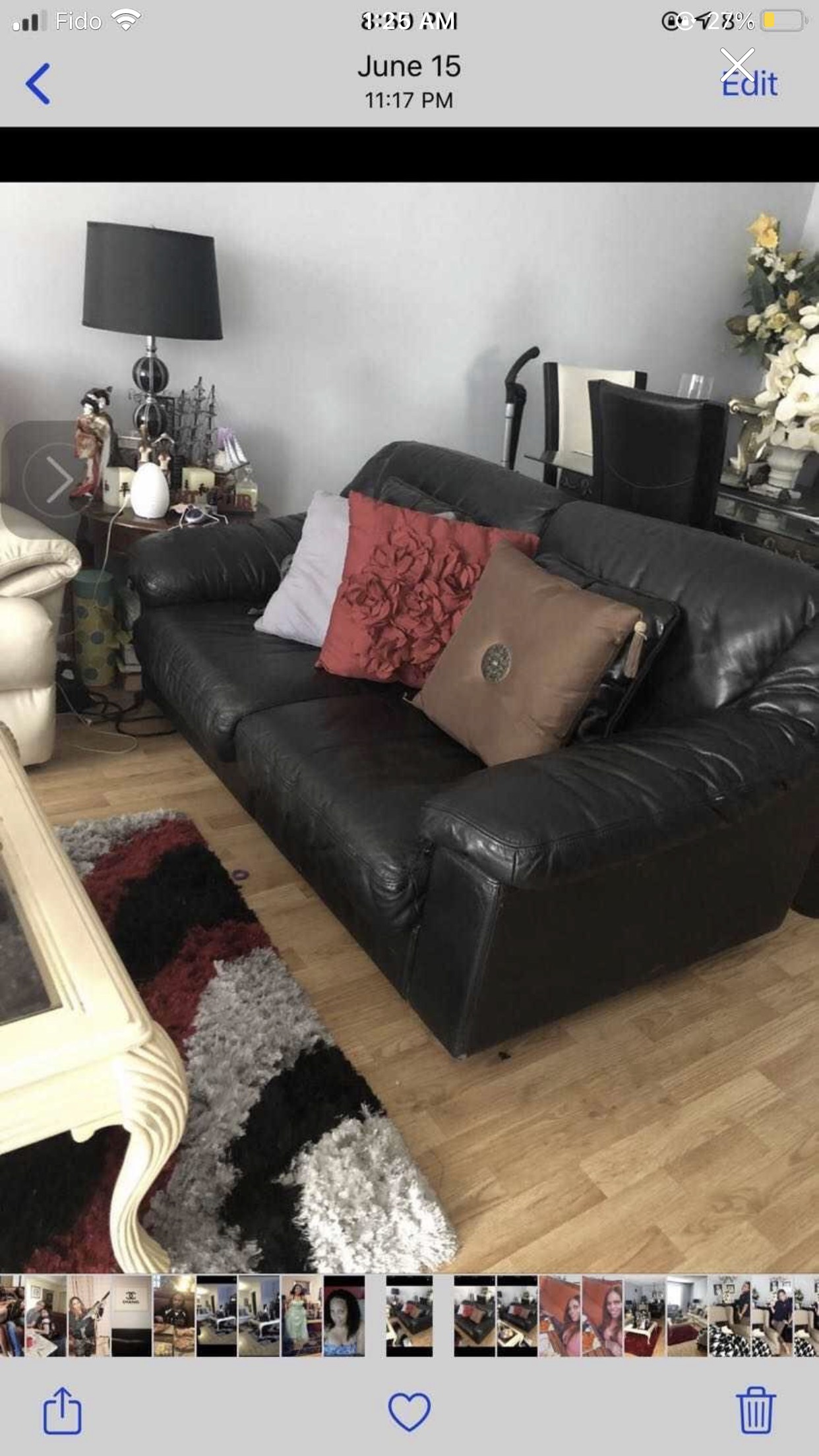 Love seat Leather sofa image indicator(2)