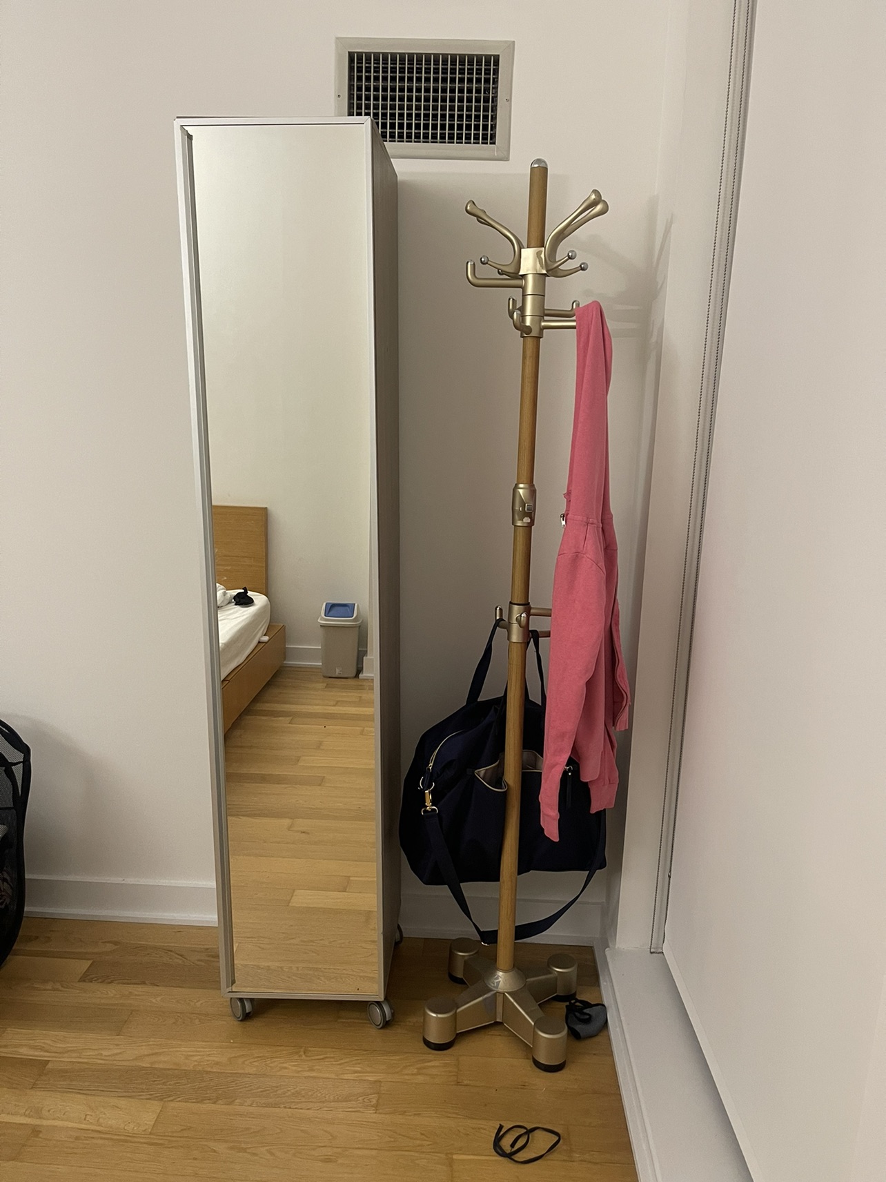 Standing Closet with a mirror and wheels