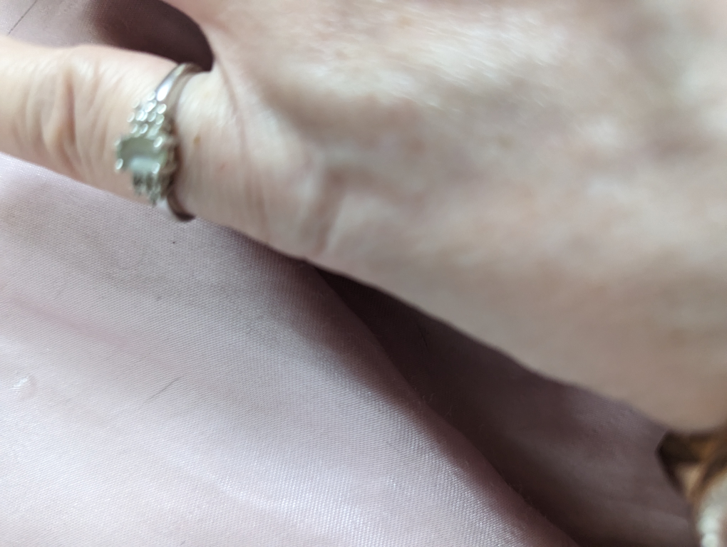 Diamond Cluster ring with aquamarine center, silver band image indicator(2)