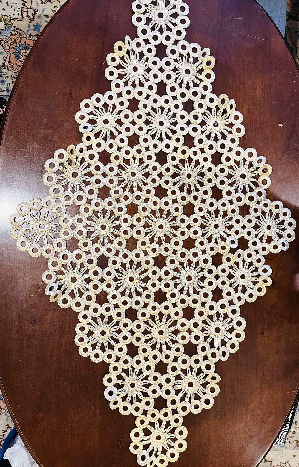 Two Beautiful Handmade Gold Crochet Table Runners image indicator(3)