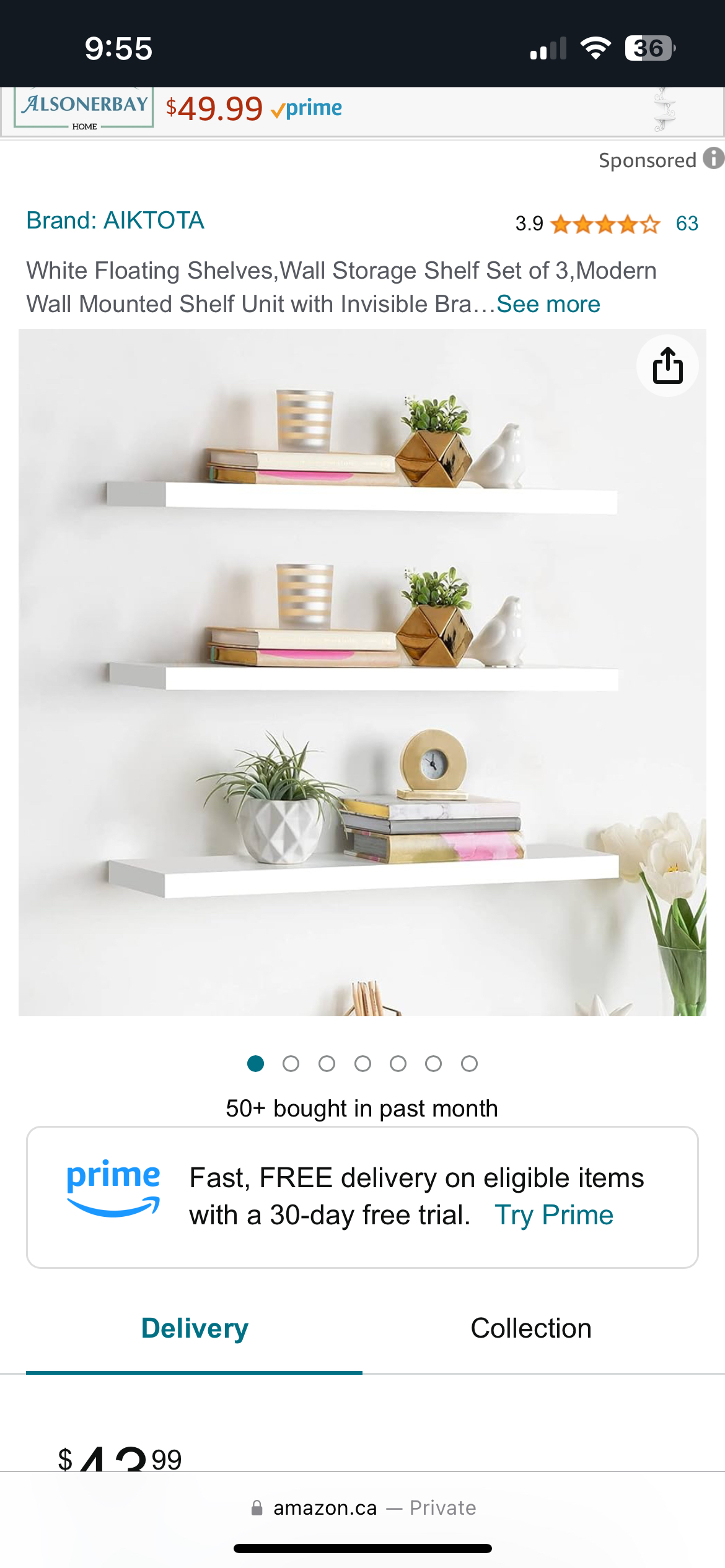 Wall shelves