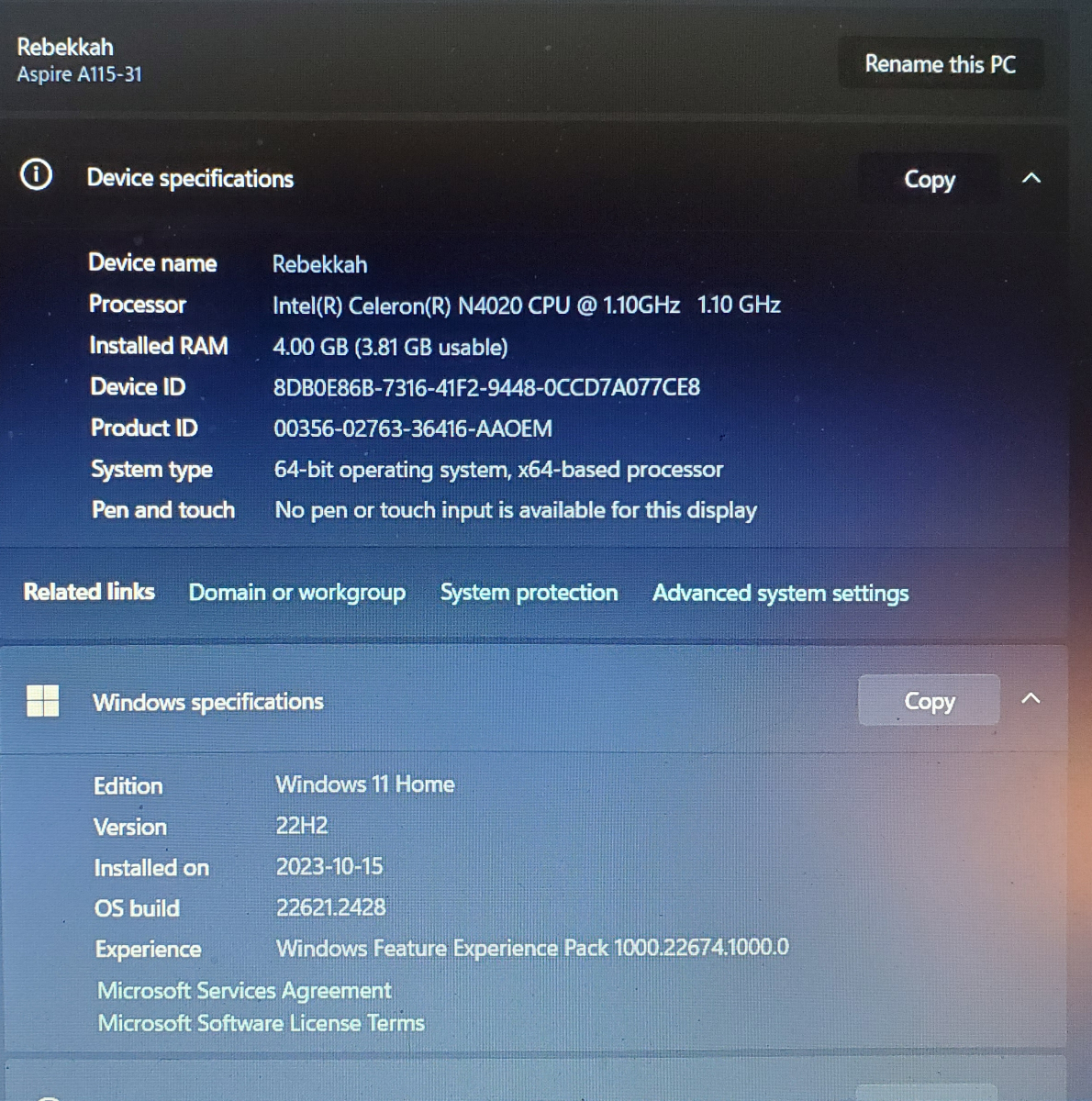 Acer Aspire 1 Slim Laptop Intel Processor with charger - photo 4