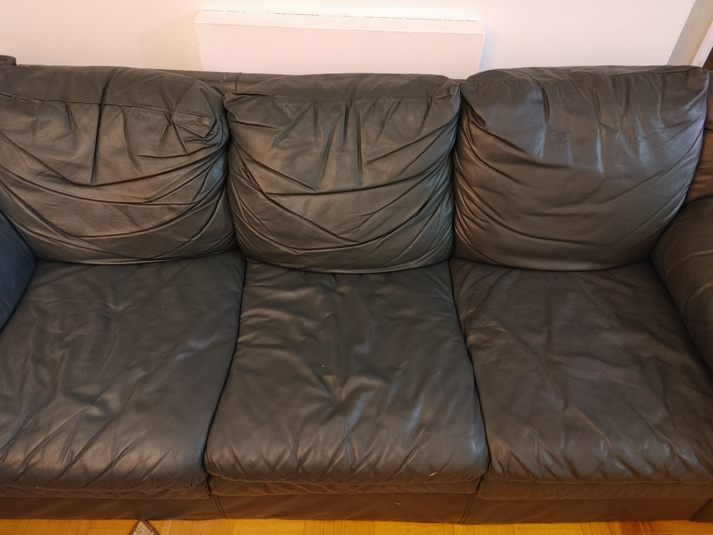 green leather couch - photo 2