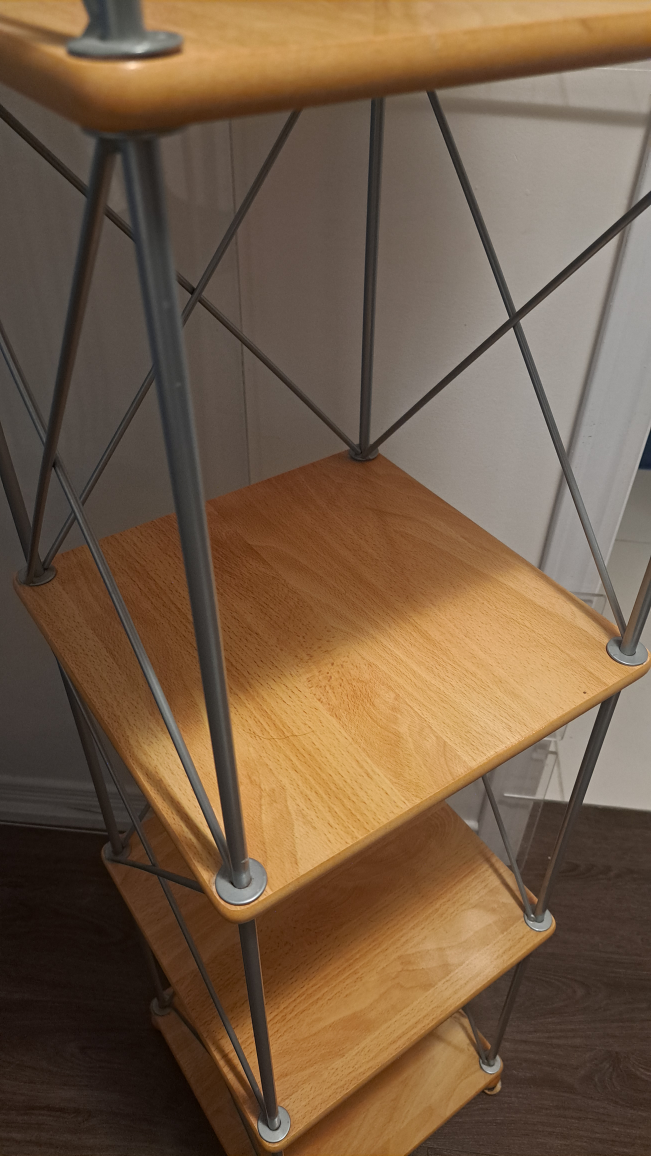 4 tier wood shelving unit with metal brackets - photo 2