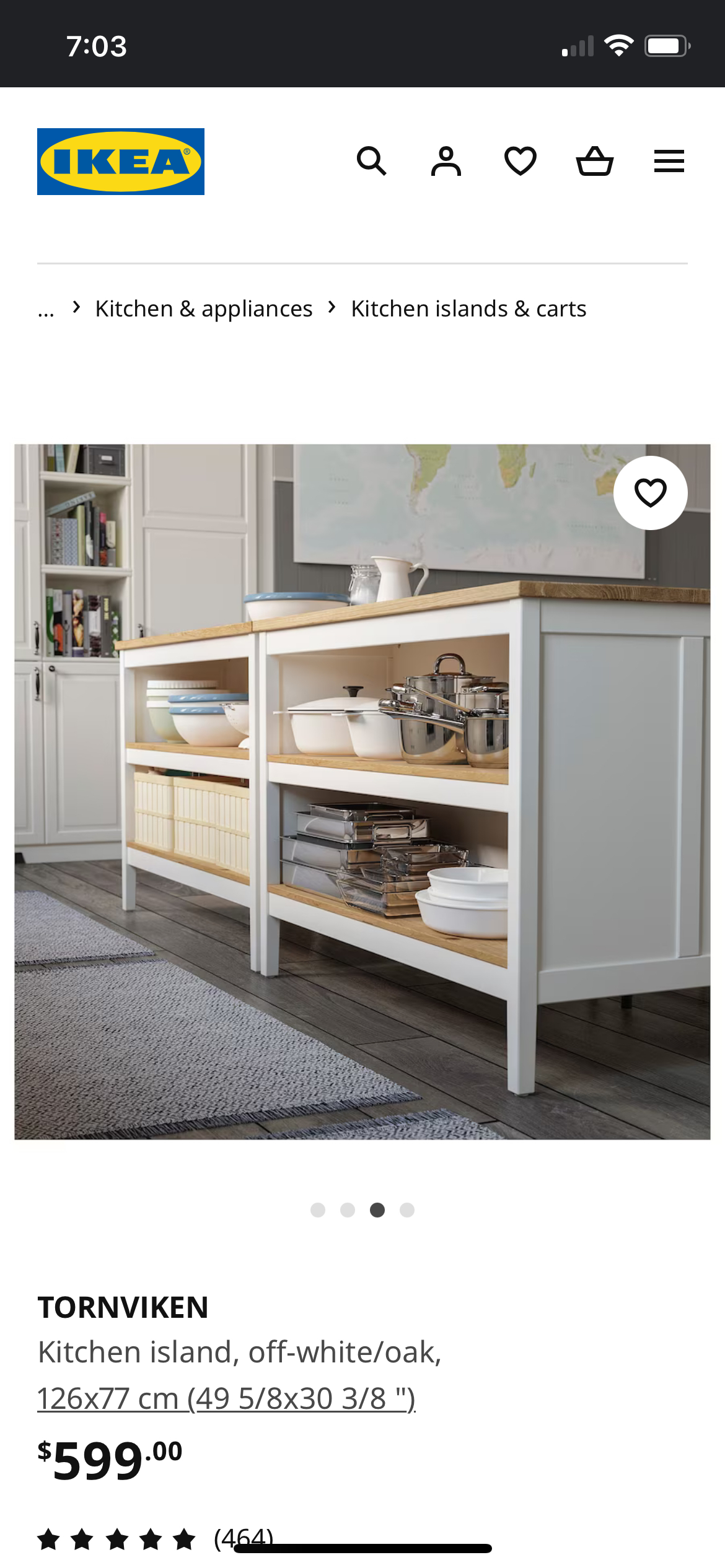 Ikea Kitchen Island w/ 2 chairs image indicator(7)