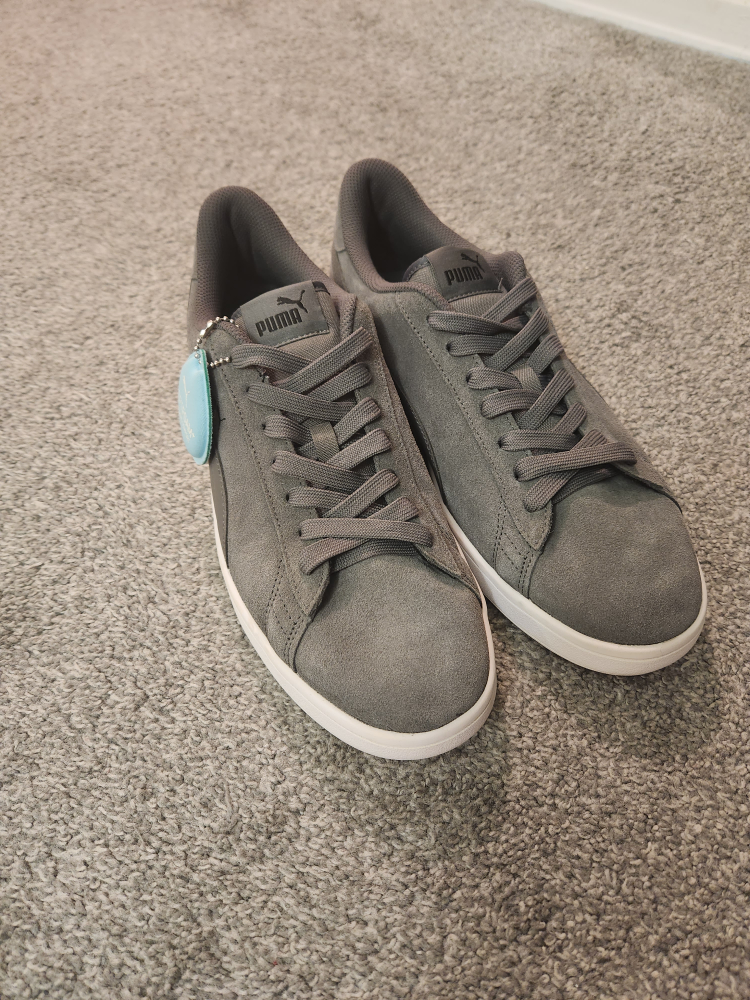 Puma V2 Grey Suede Canvas Shoes *NEW-Unworn! - Sz. 10.5 Men's