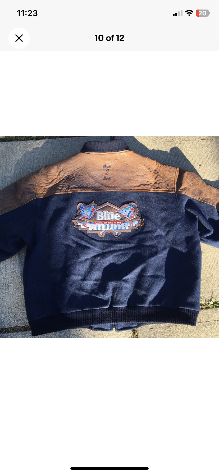 Vtg Toronto Blue Jays Labatt Jacket Wool Leather World Series image indicator(10)