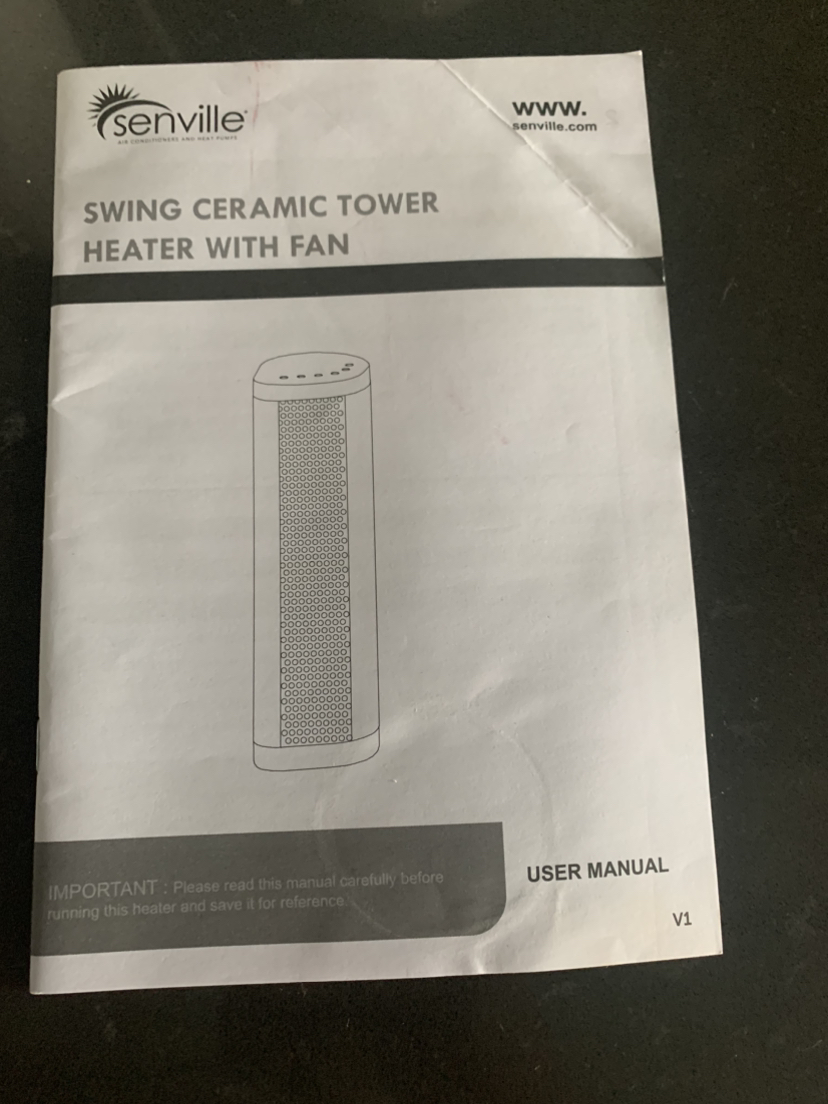 Space Heater - Senville Tower Ceramic with Remote - photo 3
