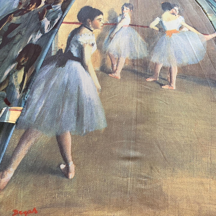Vintage Degas “Ballet Class Painting” LARGE Dome Umbrella image indicator(4)
