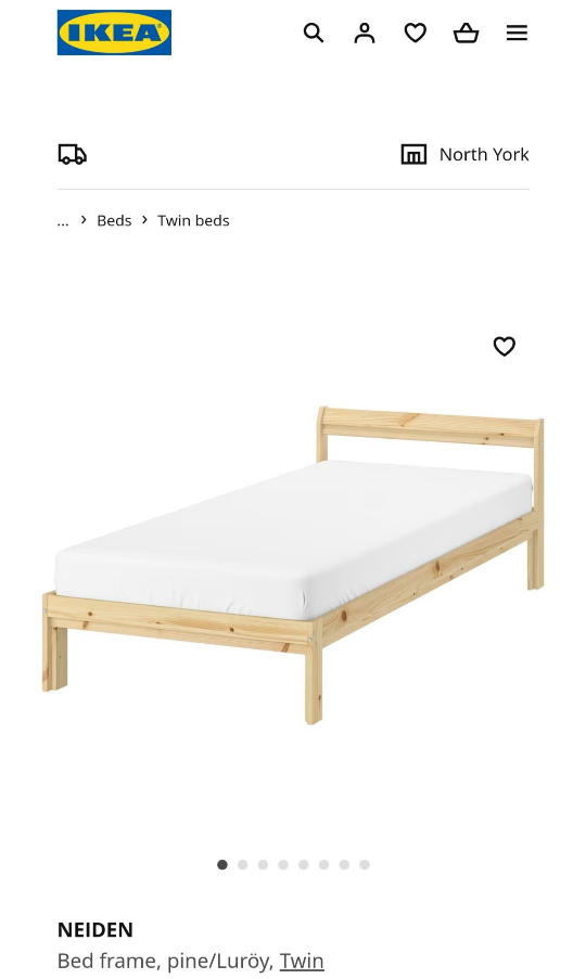 [Used] IKEA Neiden Bed Frame+Bed Base