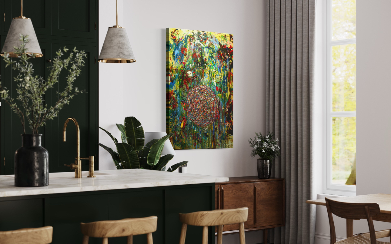 "Filled" acrylic abstract painting Size 36"x48" image indicator(6)