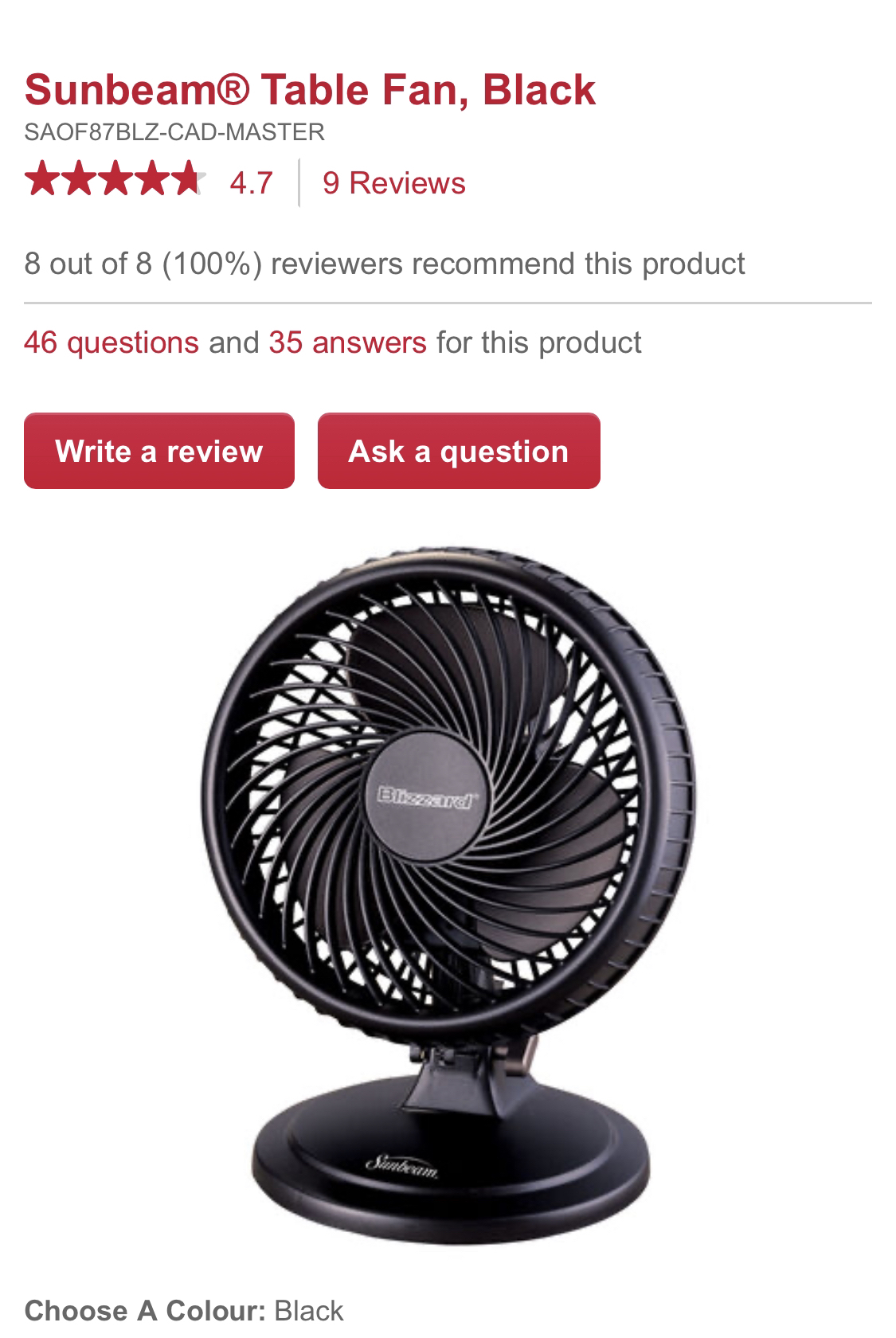 Black Table Fan - photo 2