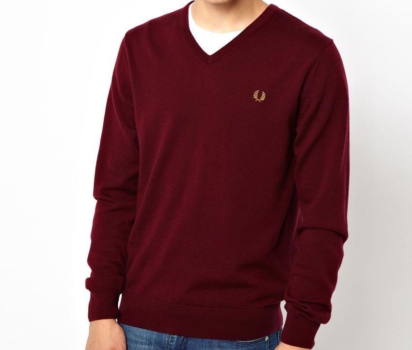 Men's Fred Perry Classic V-Neck Knitwear / Sweater - photo 3