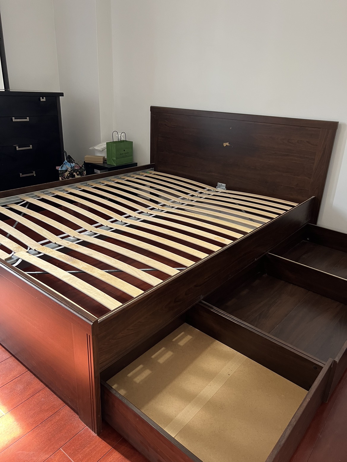 IKEA Queen Bed Frame with Storage Drawers - photo 5