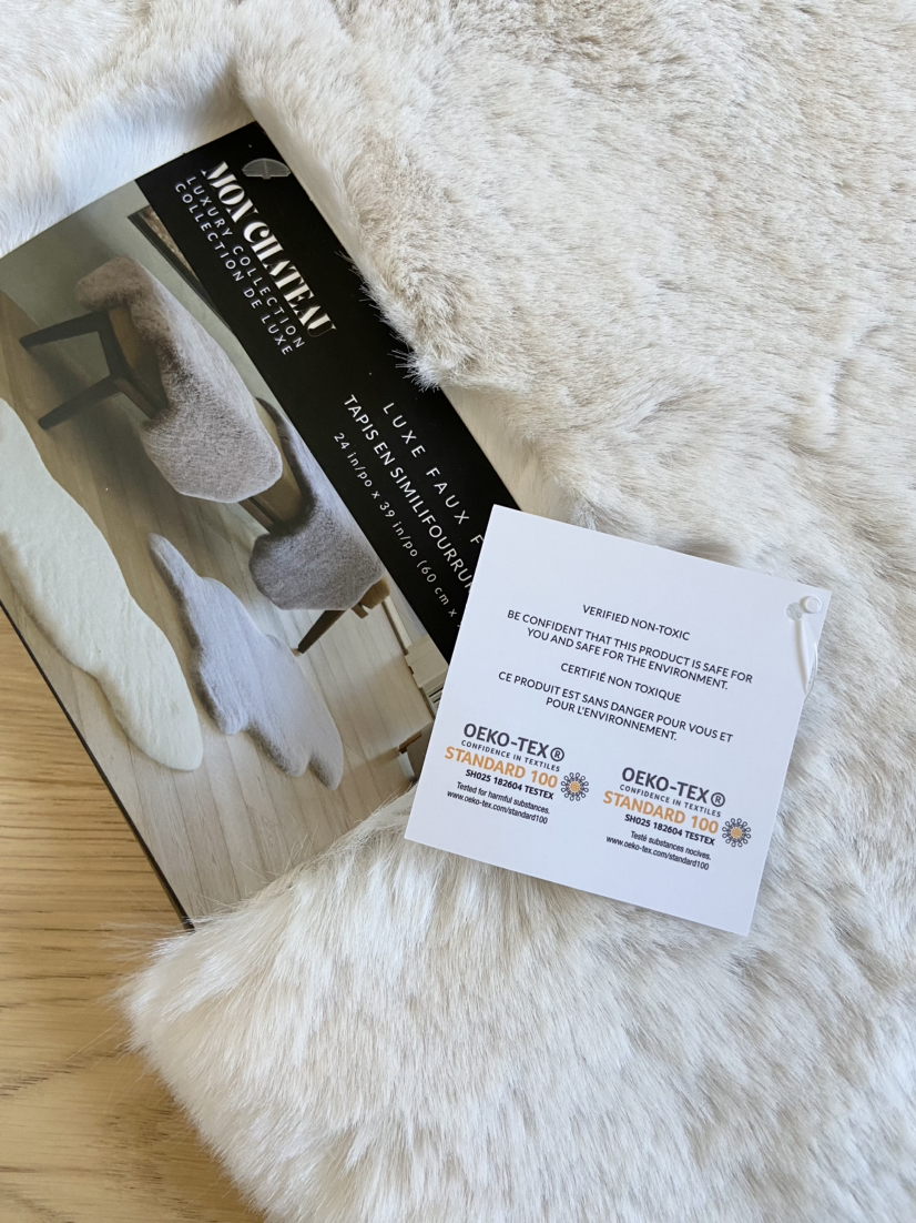 Brand New - Luxe faux fur rug 24” x 39” ivory image indicator(6)