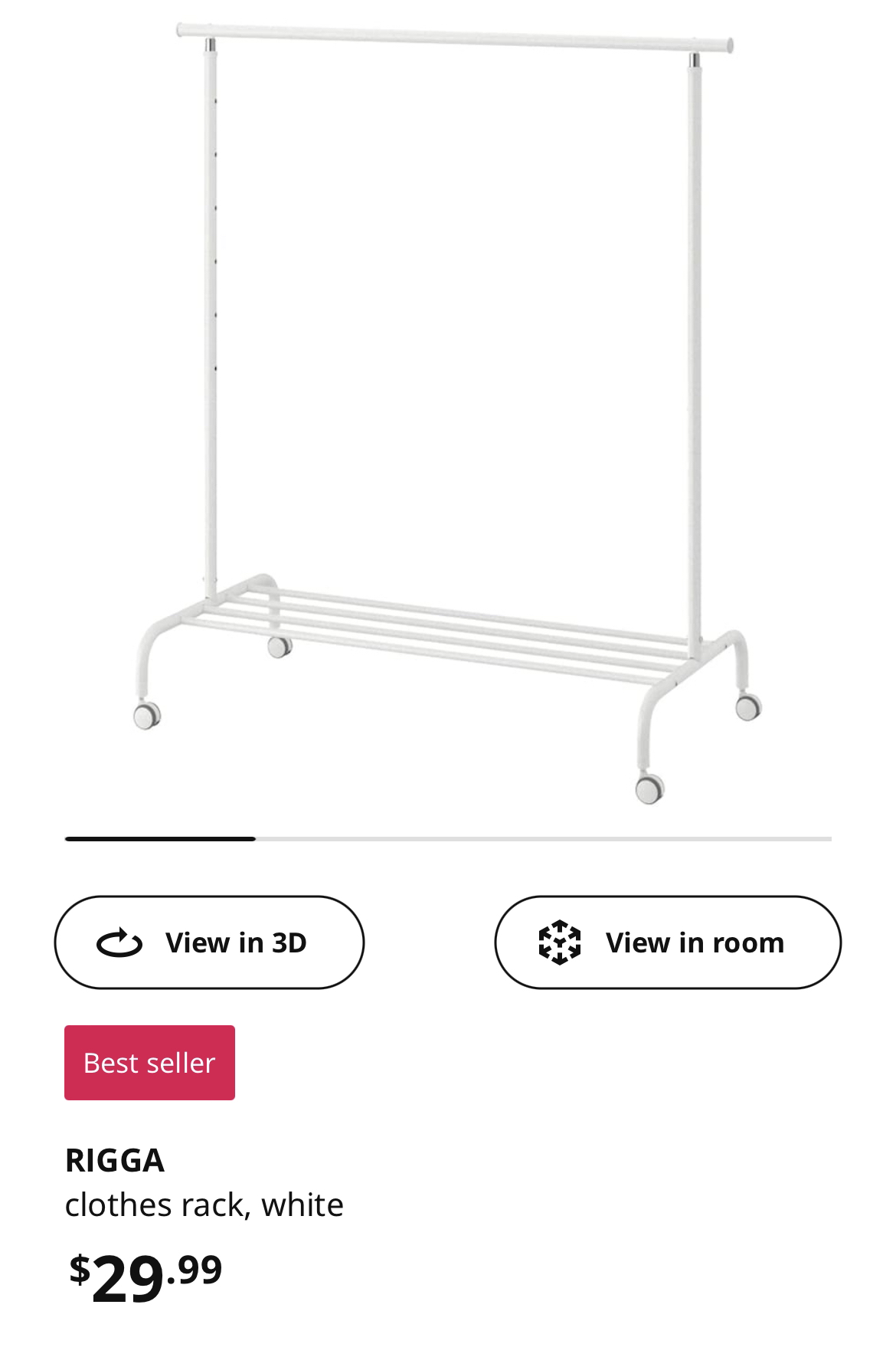 Ikea clothes rack, white - photo 4