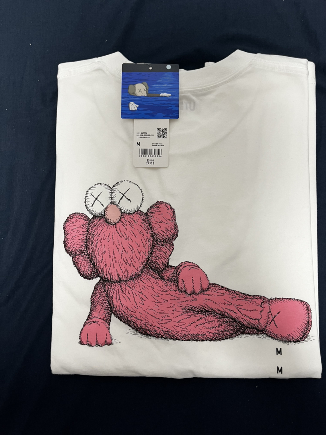 Uniqlo x Kaws white and pink T-shirt
