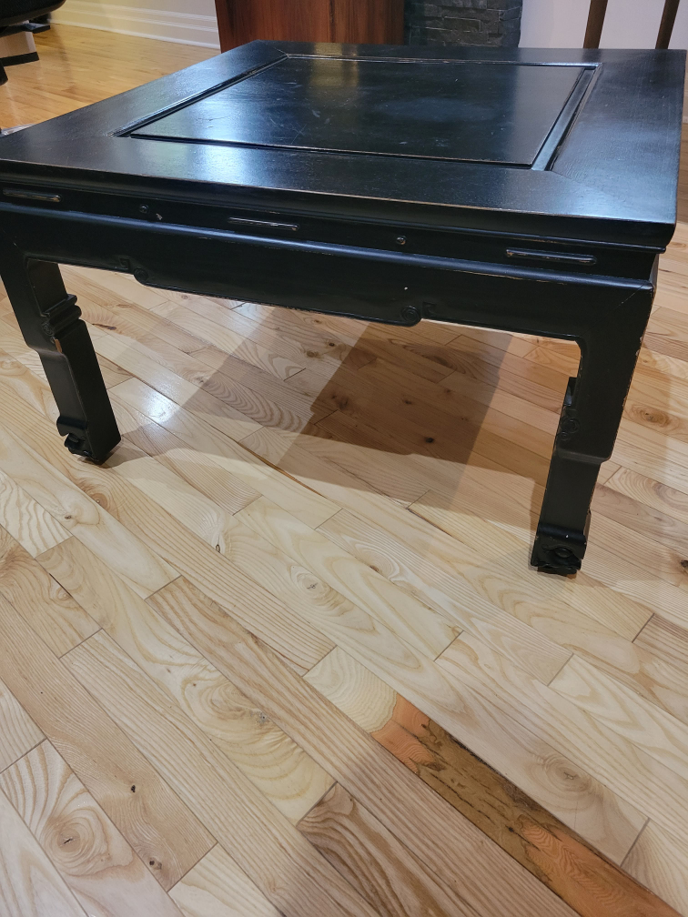 solid wood antique coffee table with 4 stools image indicator(3)