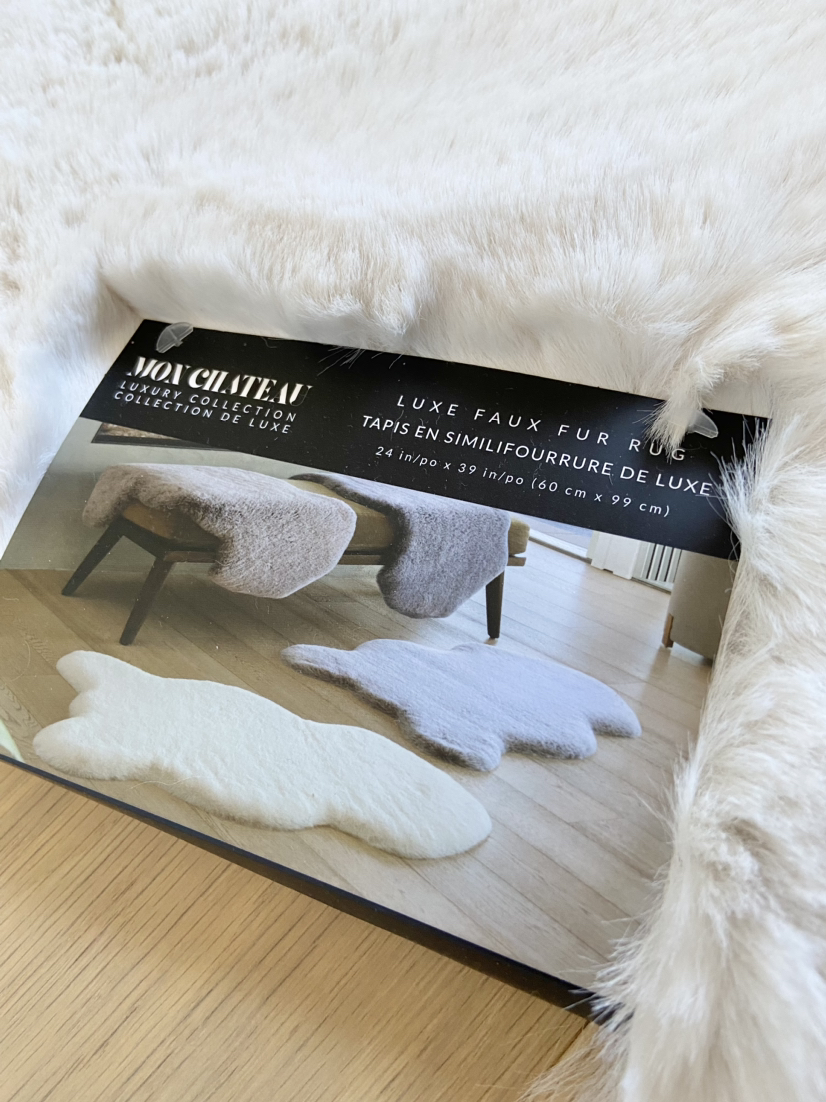 Brand New - Luxe faux fur rug 24” x 39” ivory image indicator(4)