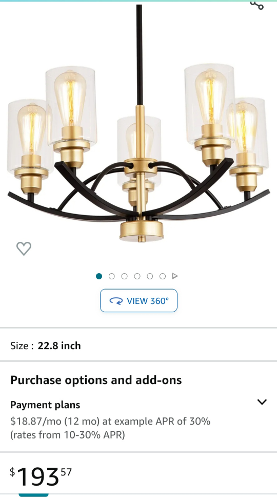 9MMML 5 Lights Glass Chandelier,Wrought Iron Pendant Light thumbnail