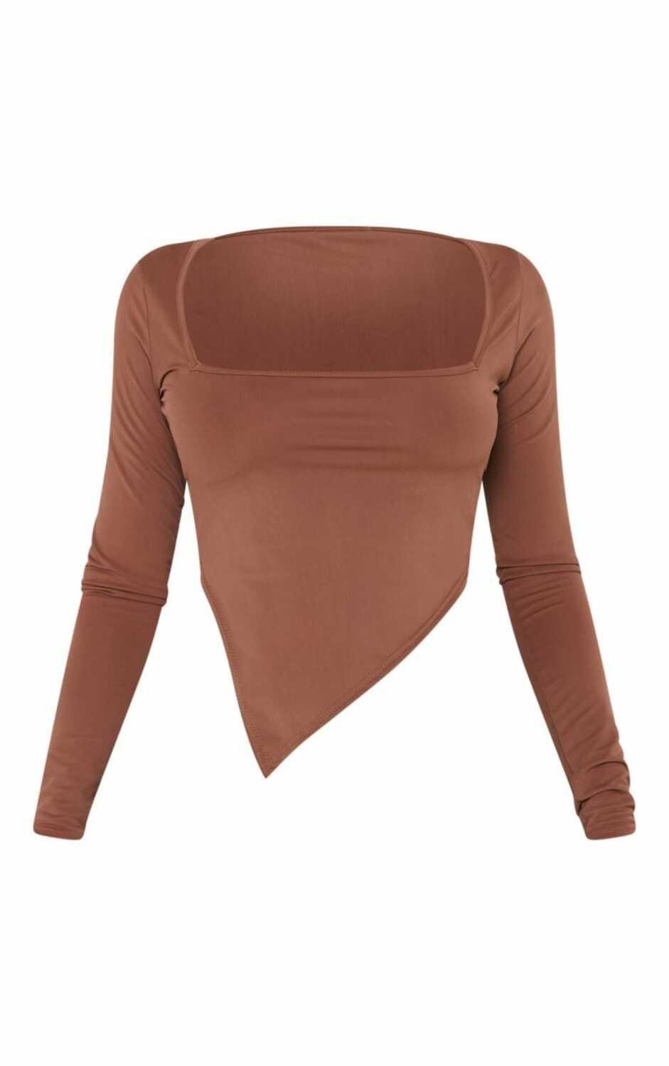 Pretty Little Thing Square Neck Long Sleeve Top