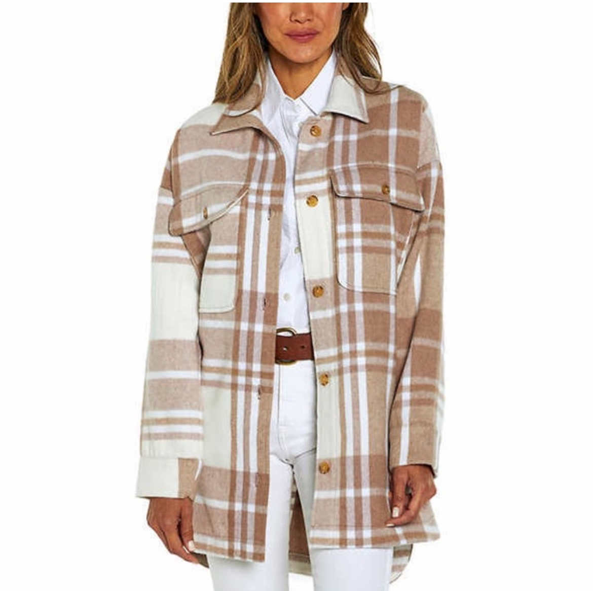 Banana Republic Womens Oversized Flannel Shirt Jacket / Shacket