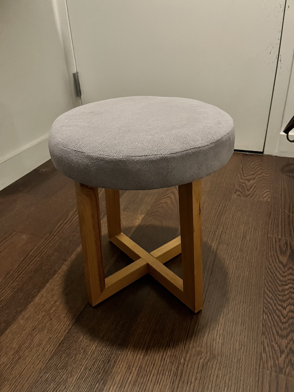 Small Gray Plush Stool 🎁