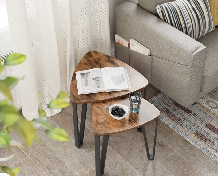 Stylish Wooden Coffee Table- 3 pieces - Rustic Brown
