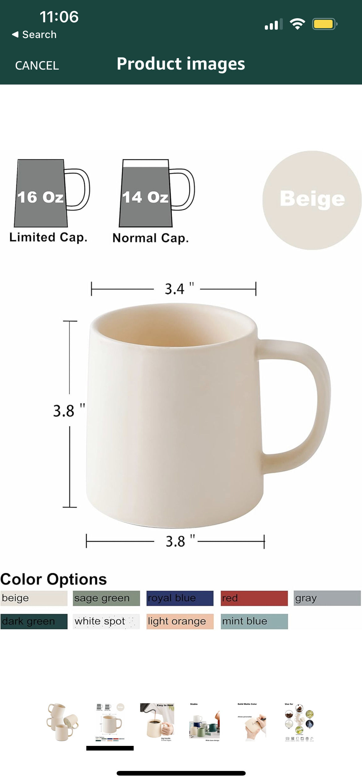 Brand New Tware Beige Porcelain Mugs x 2 image indicator(7)