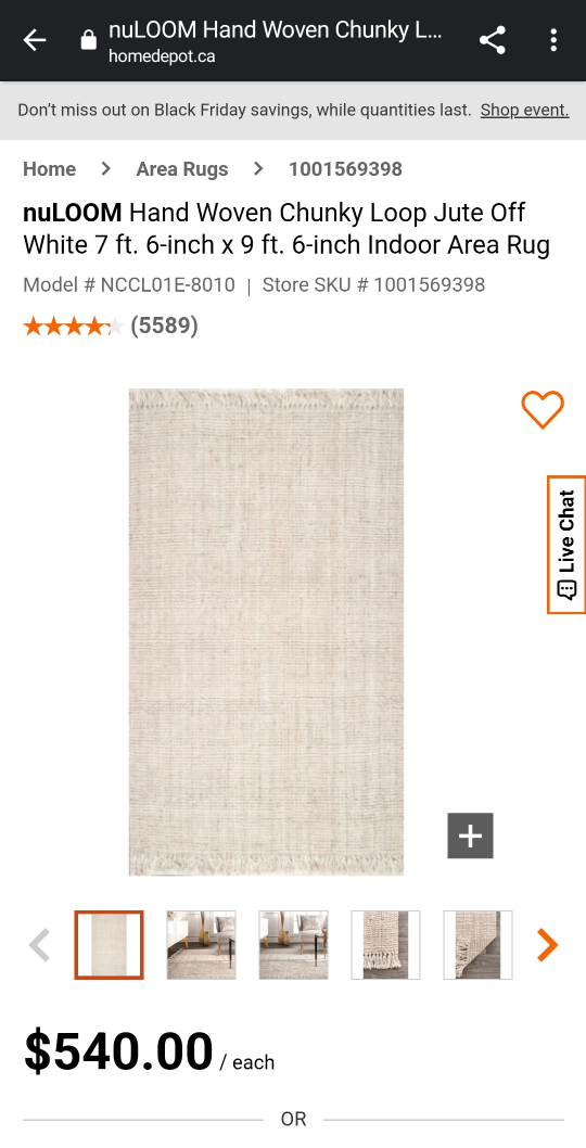 Nuloom Natura Chunky Jute Rug hand-made 6×9 - photo 3
