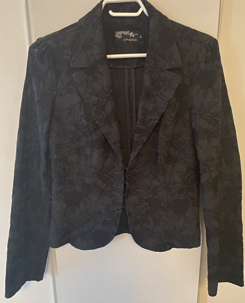 Fit and flare ladies blazer - floral embroidered