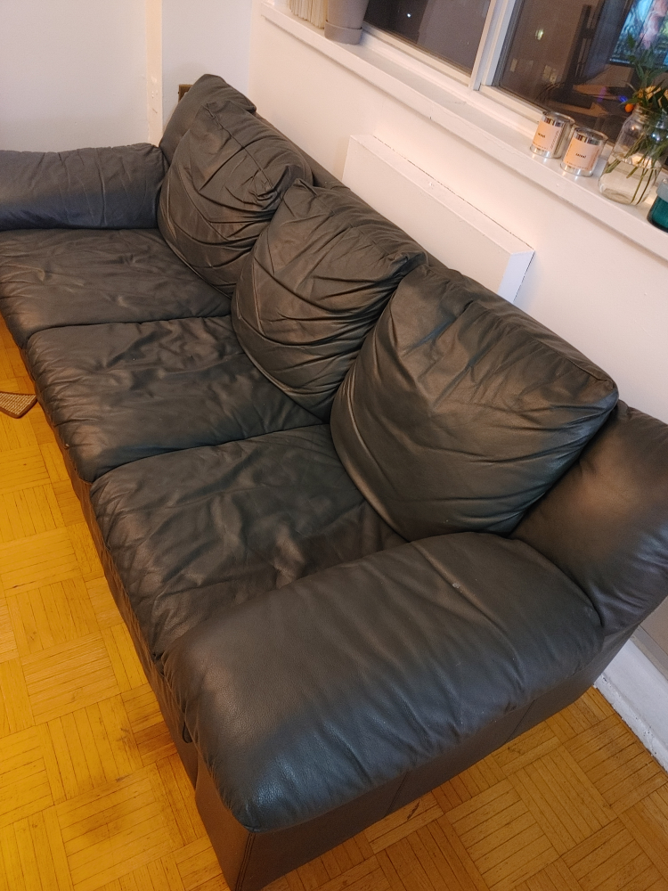 green leather couch - photo 3