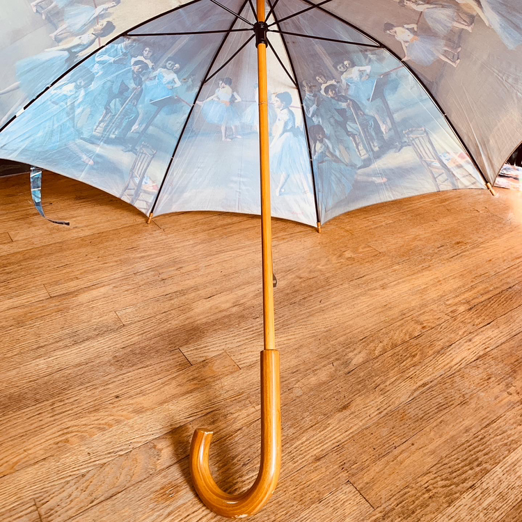 Vintage Degas “Ballet Class Painting” LARGE Dome Umbrella image indicator(6)