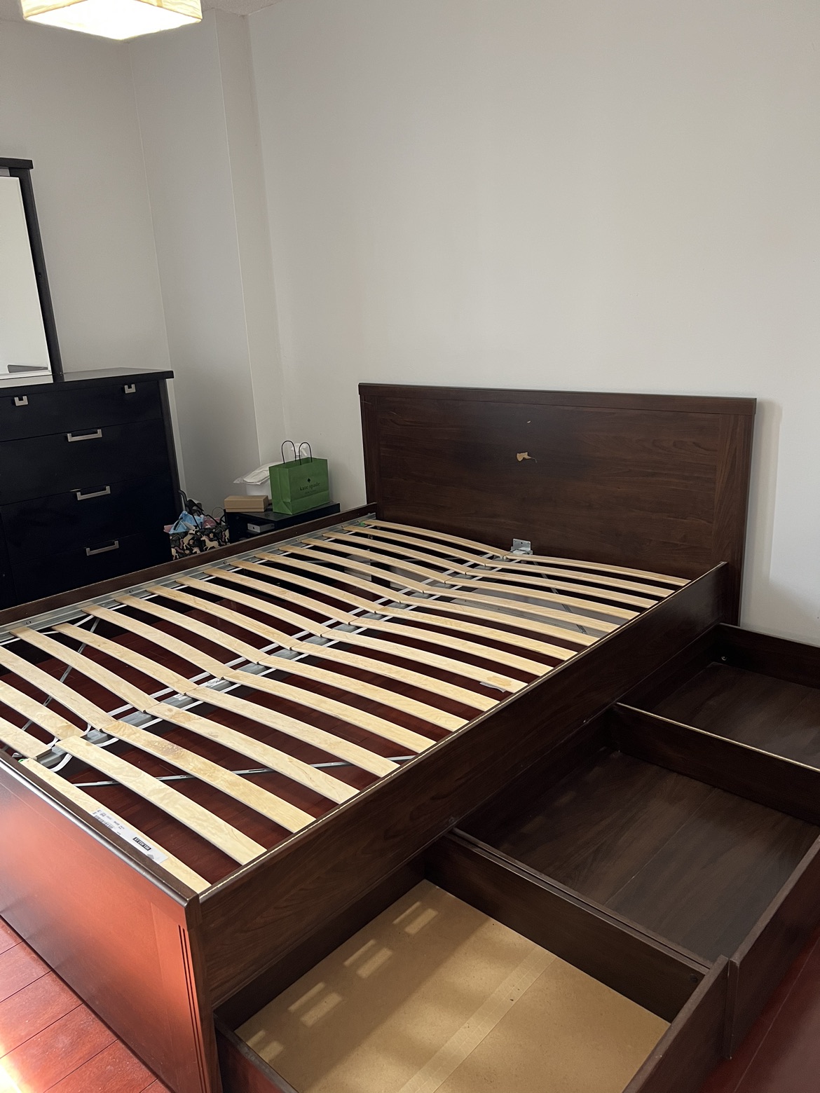 IKEA Queen Bed Frame with Storage Drawers - photo 4