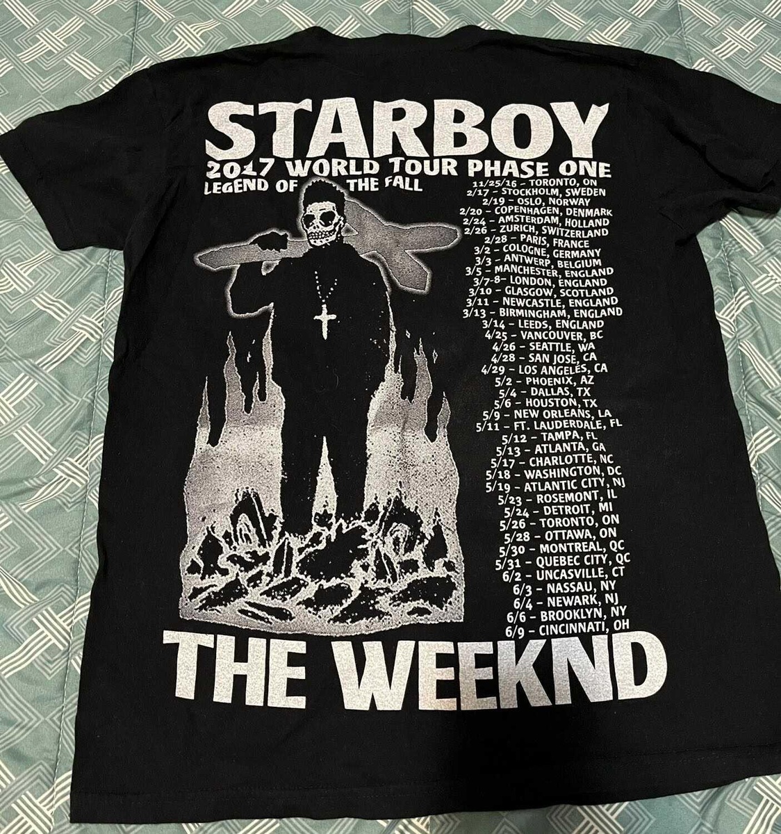 Women's The Weeknd Starboy Black and Red Short Sleeve T Shirt - photo 2